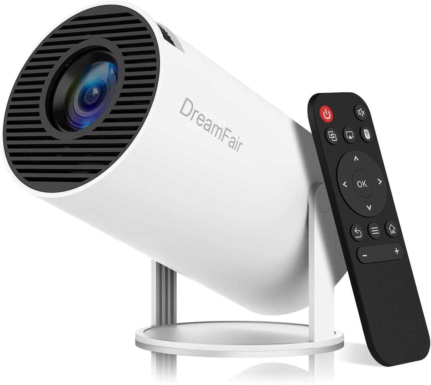 Mini Projector with WiFi and Bluetooth, 4K Portable Projector with Stand 180° Rotatable Video Projector Android 11, 200 ANSI Lumens, Auto Keystone Smart Proyector for Home Outdoor