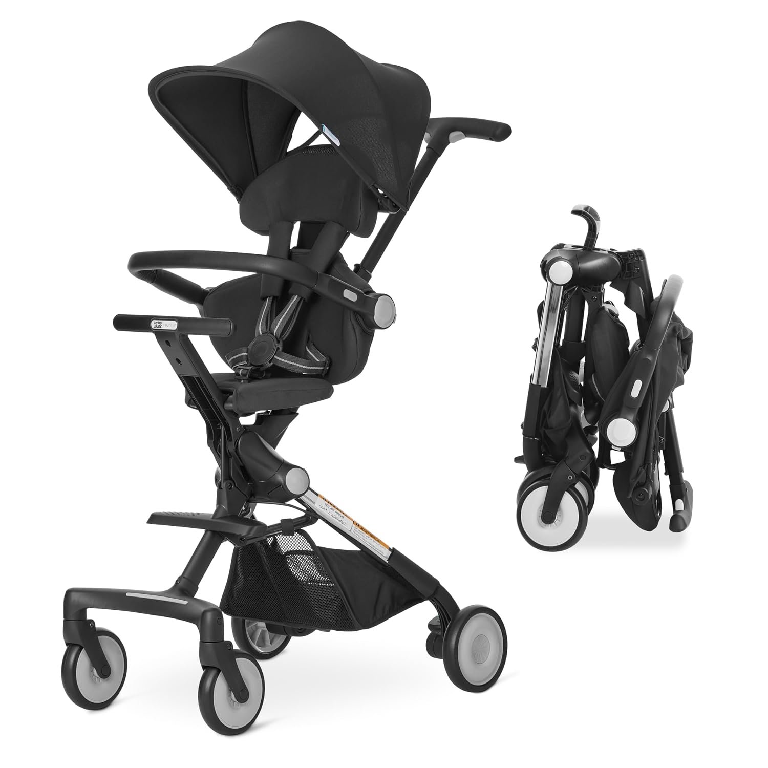 Evolur Velo Rider Higher View Travel Stroller for Airplane, Compact, Cavier