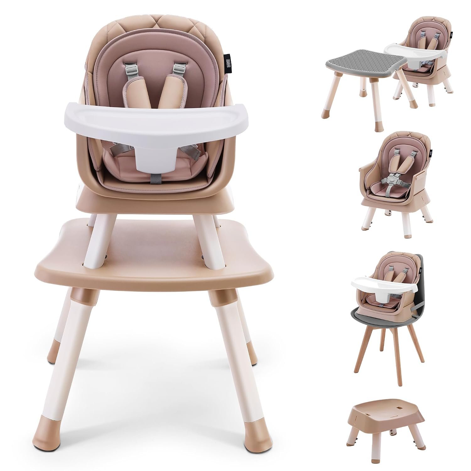 HARPPA Moro High Chair, 8-in-1 Convertible Baby Feeding Chair for Toddlers