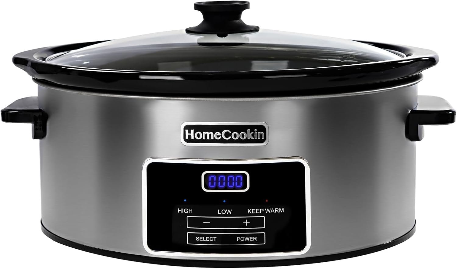 8 Quarts Digital Programmable Slow Cooker with Timer – Small Kitchen Appliance for Family Dinners – Serves 10+ People – Heat Settings: Keep Warm, Low and High