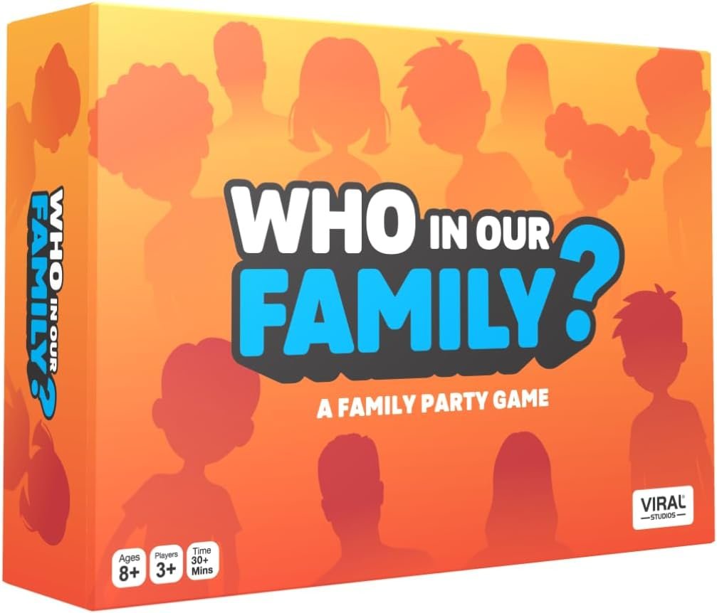 Viral Studios Who in Our Family? – Hilarious Family Party Game | Trivia, “Most Likely to” & Head-to-Head Challenges | Fun Family Game Night Card Game for Kids, Teens & Adults