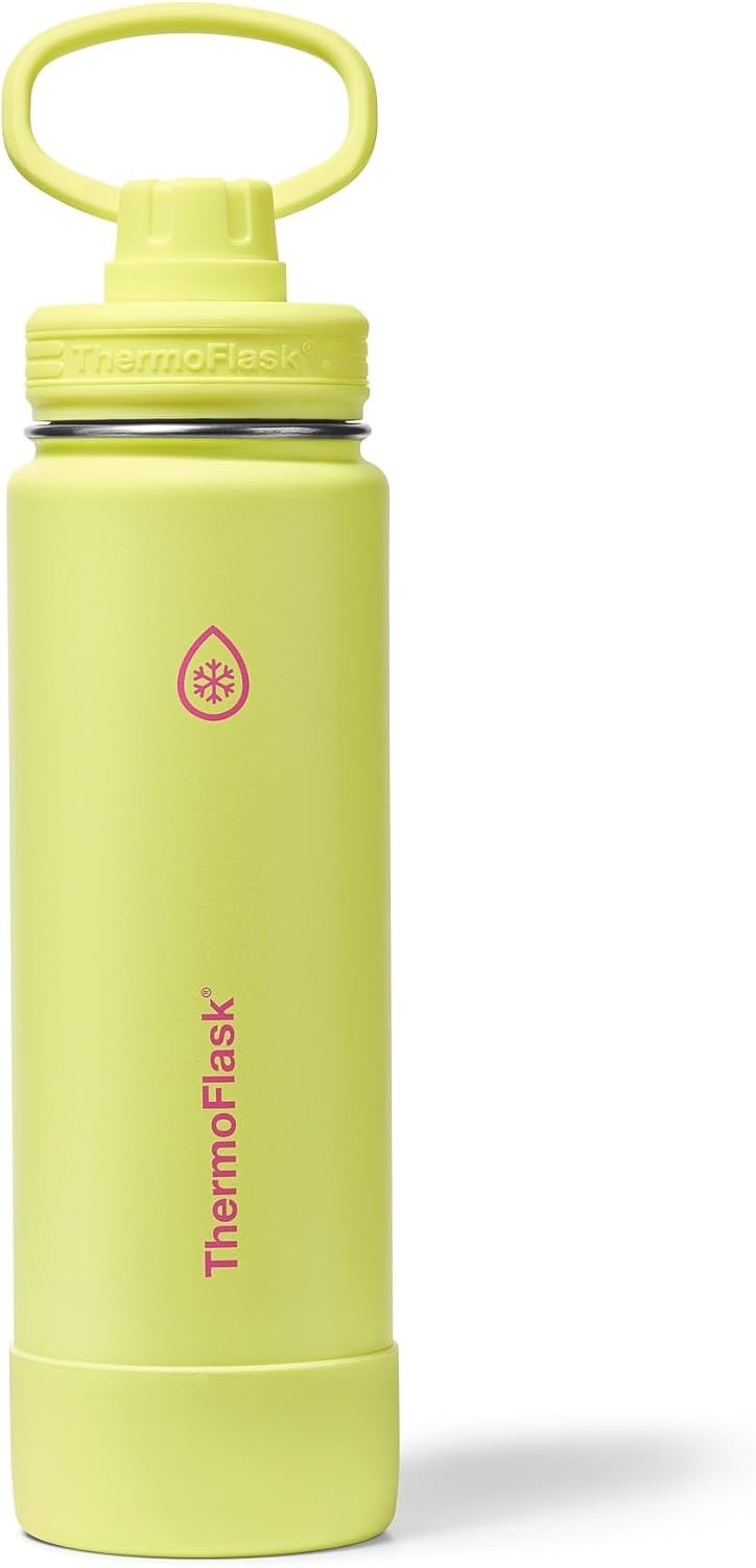 ThermoFlask Insulated Water Bottle with Spout Lid (24 oz, Unmellow Yellow) – Leakproof, Stainless Steel Water Bottle for Cold & Hot Drinks, Travel & Daily Hydration