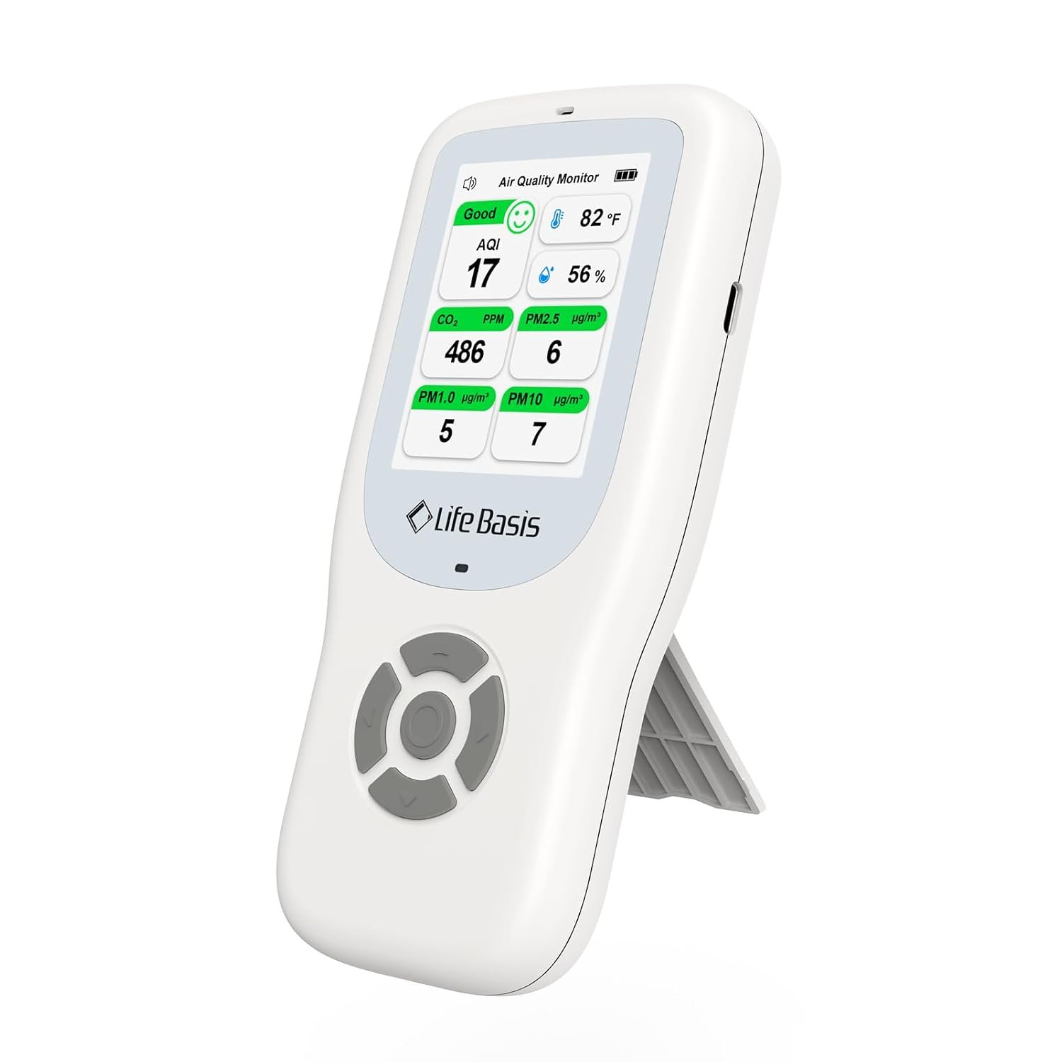 LifeBasis Air Quality Monitor Indoor, 11-in-1 Air Quality Detector
