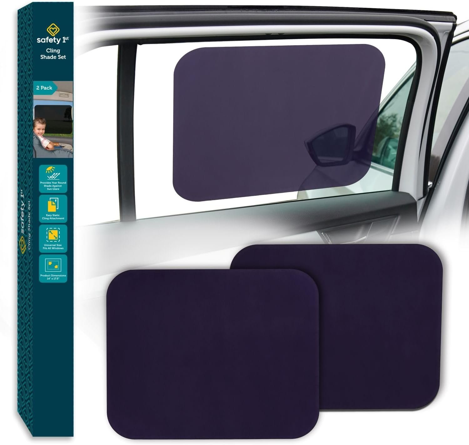 Safety 1st Cling Car Window Shades, 1 Pieces, Black Tint