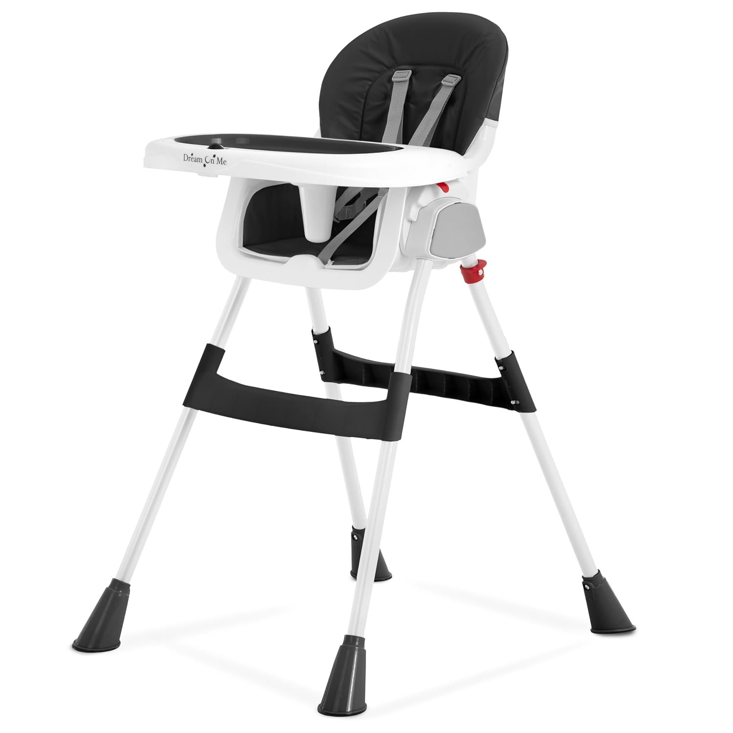 Dream On Me TableTalk 2-in-1 Convertible High Chair, 5-Point Harness, Black
