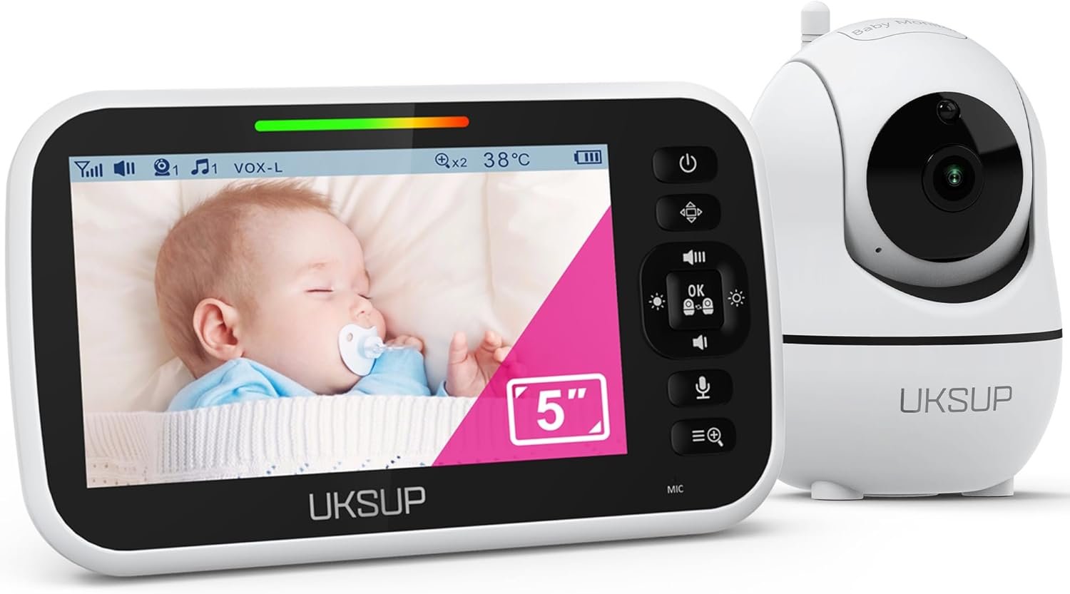 UKSUP Baby Monitor with Camera and Audio with 30 hrs Battery Life & No WiFi