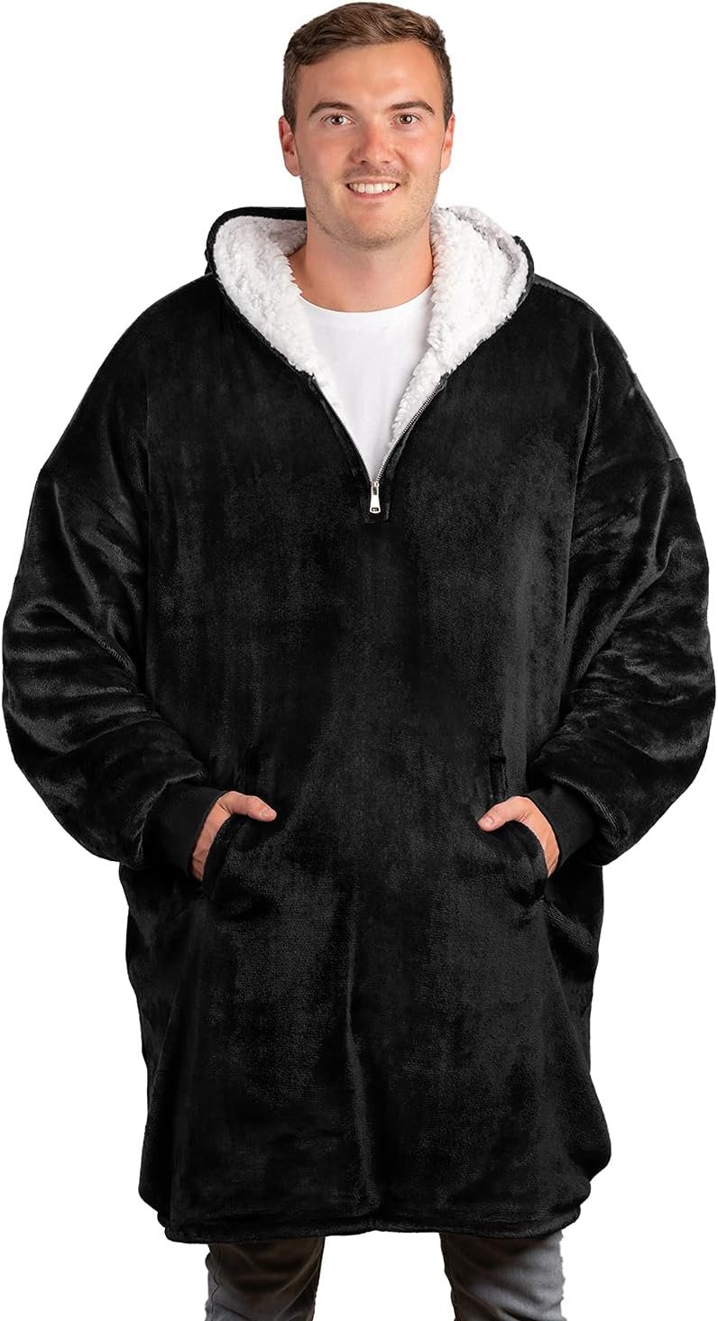trekki Wearable Blanket Hoodie with Zip, Oversized Hoodie Blanket Adult
