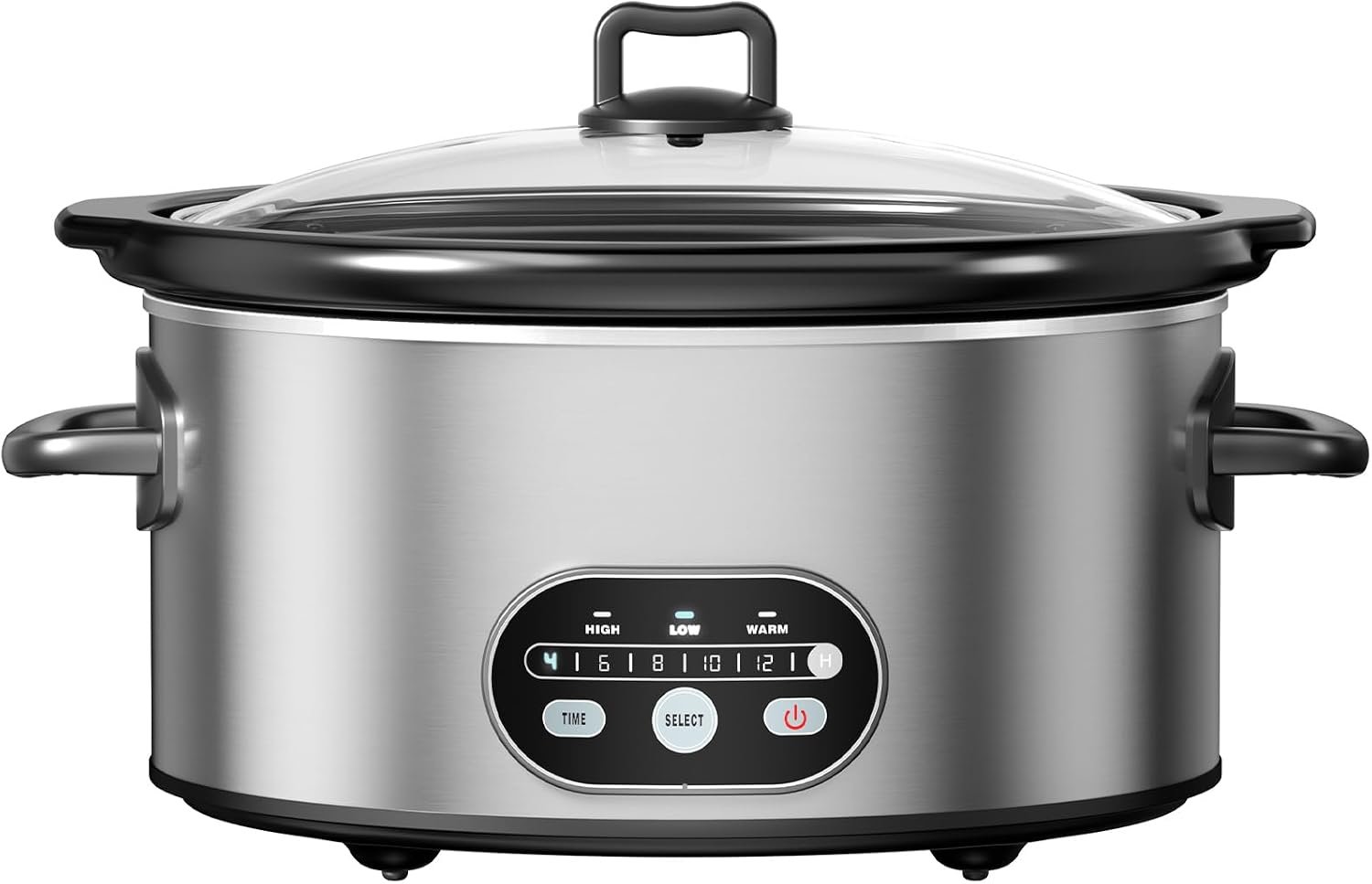 OLIXIS Slow Cooker 8 Quart, Ceramic Nonstick Coating, Programmable Slow Cooker with Dishwasher Stoneware Pot and Tempered Glass Lid, Multi Cookers with 3 Temperature, 35in Tangle Free Cord, Silver