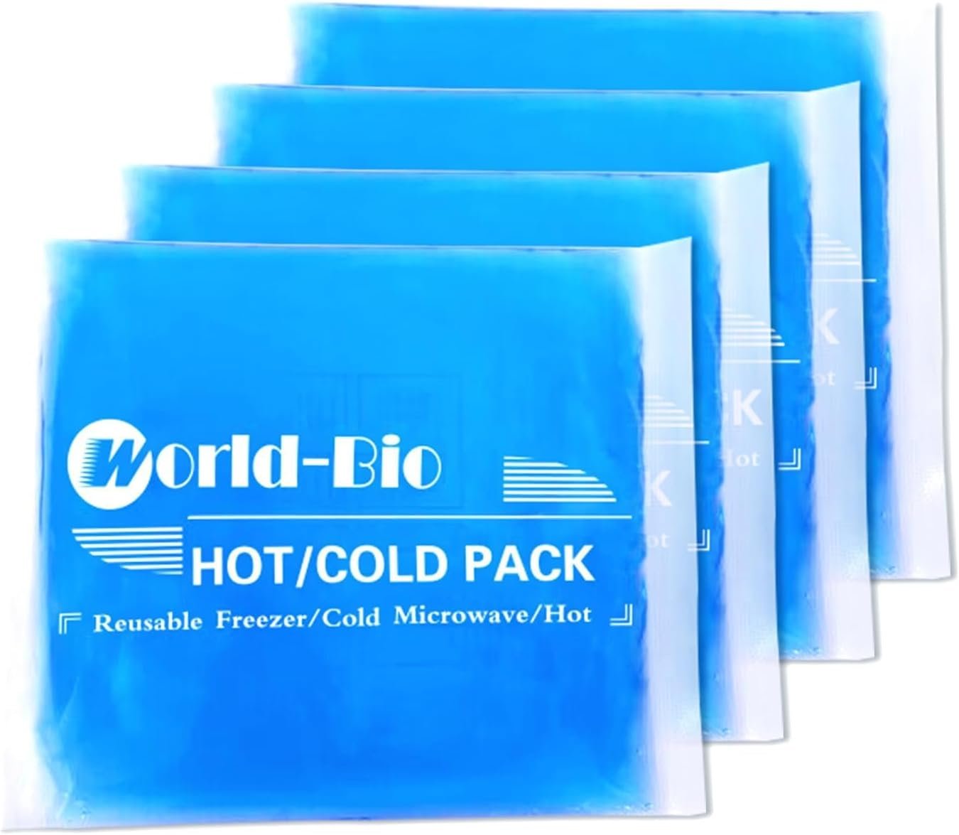Gel Soft Flexible Ice Packs for Injuries, Reusable Cold Pack, Hot Cold Compress for Joint&Muscle Pain, Surgery Recovery, Inflammation, Swelling, Face, Head, Wrist, Ankle&Foot Injury, 4 Pack-5.1″x6.3″