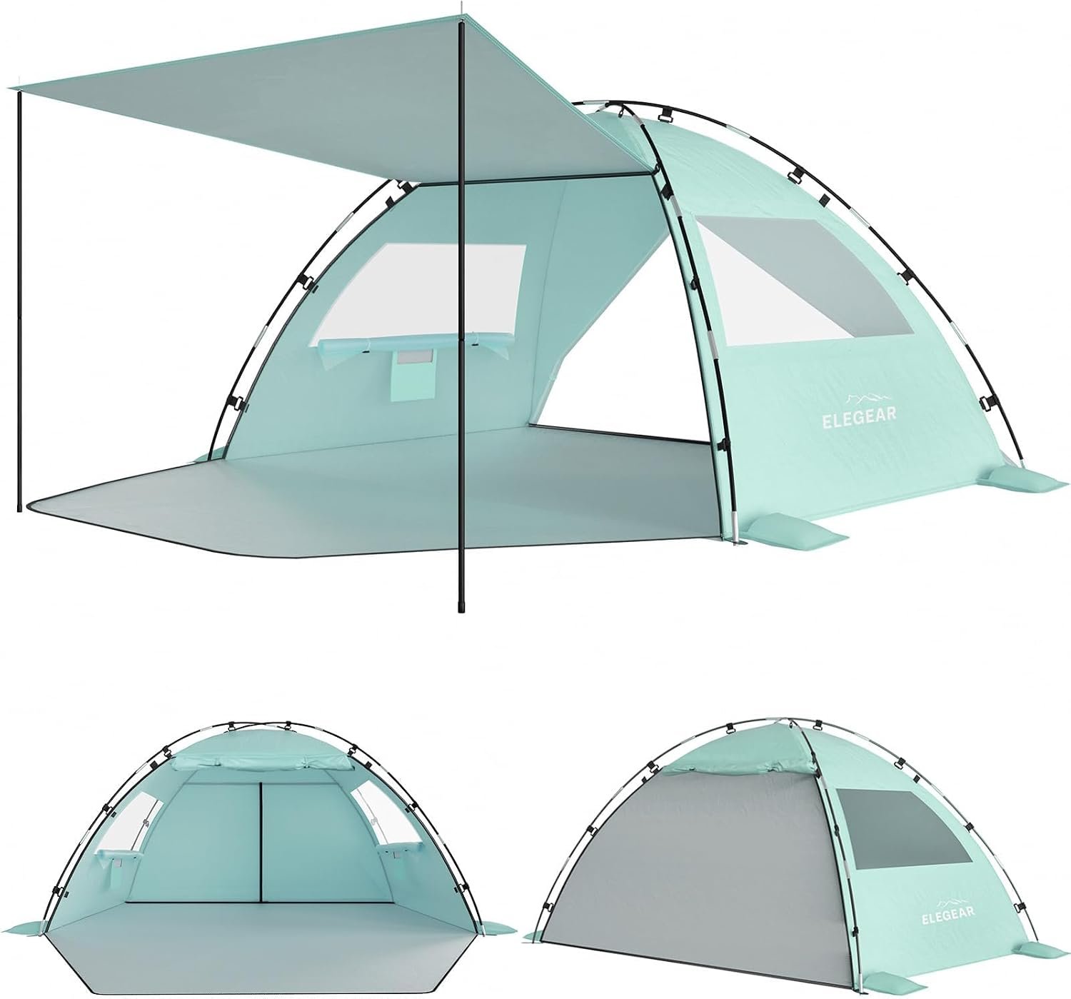 Elegear CumbreX™ Beach Tent Sun Shelter with Canopy, 6-8 Person, Green