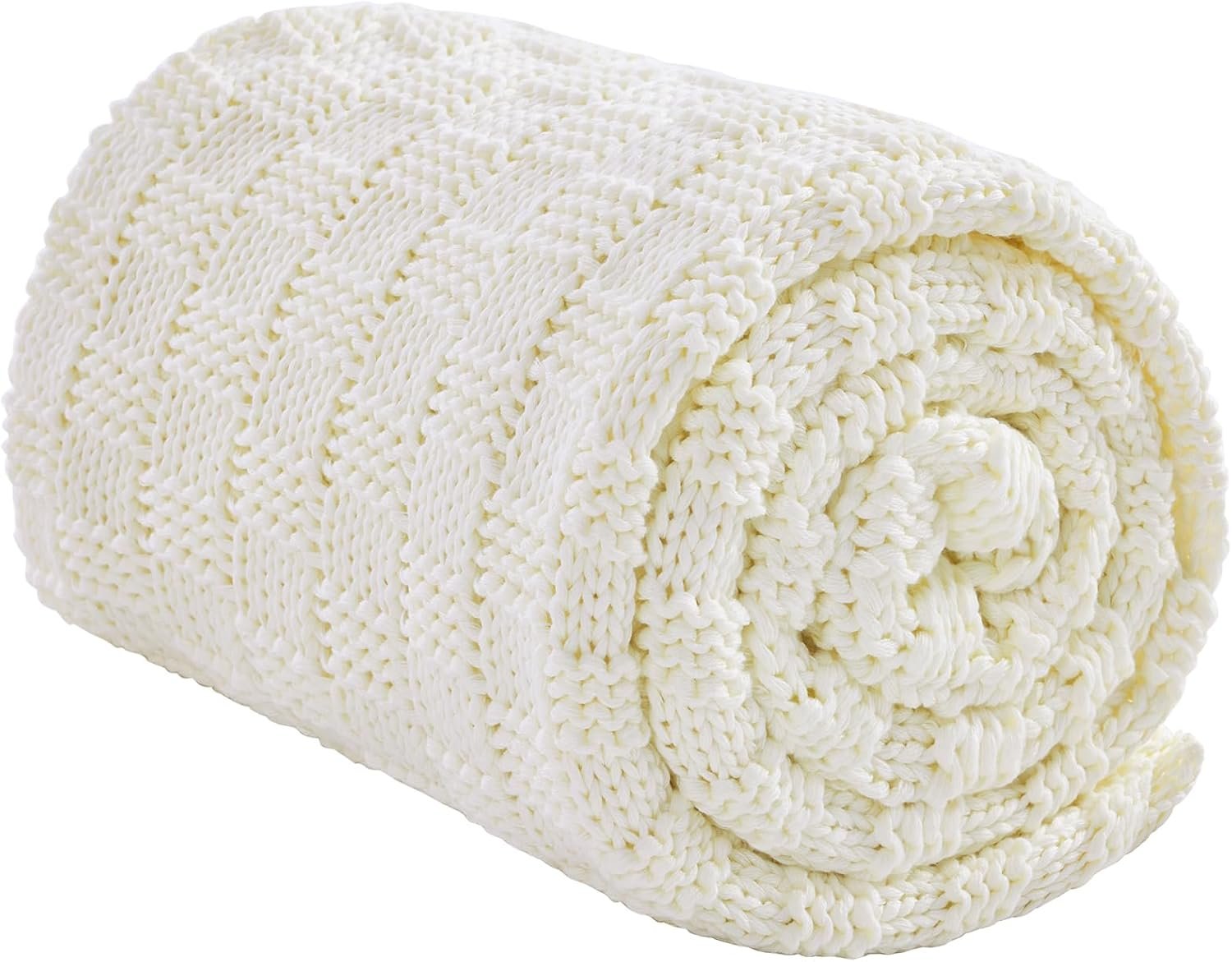 Knitted Weighted Blanket for Adult, No Beads Heavy Blanket 48″x72″ 12lbs