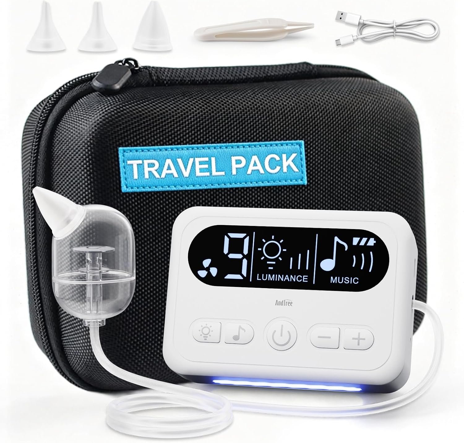 Electric Nasal Aspirator for Baby with Travel Kit, 9‑Level Suction