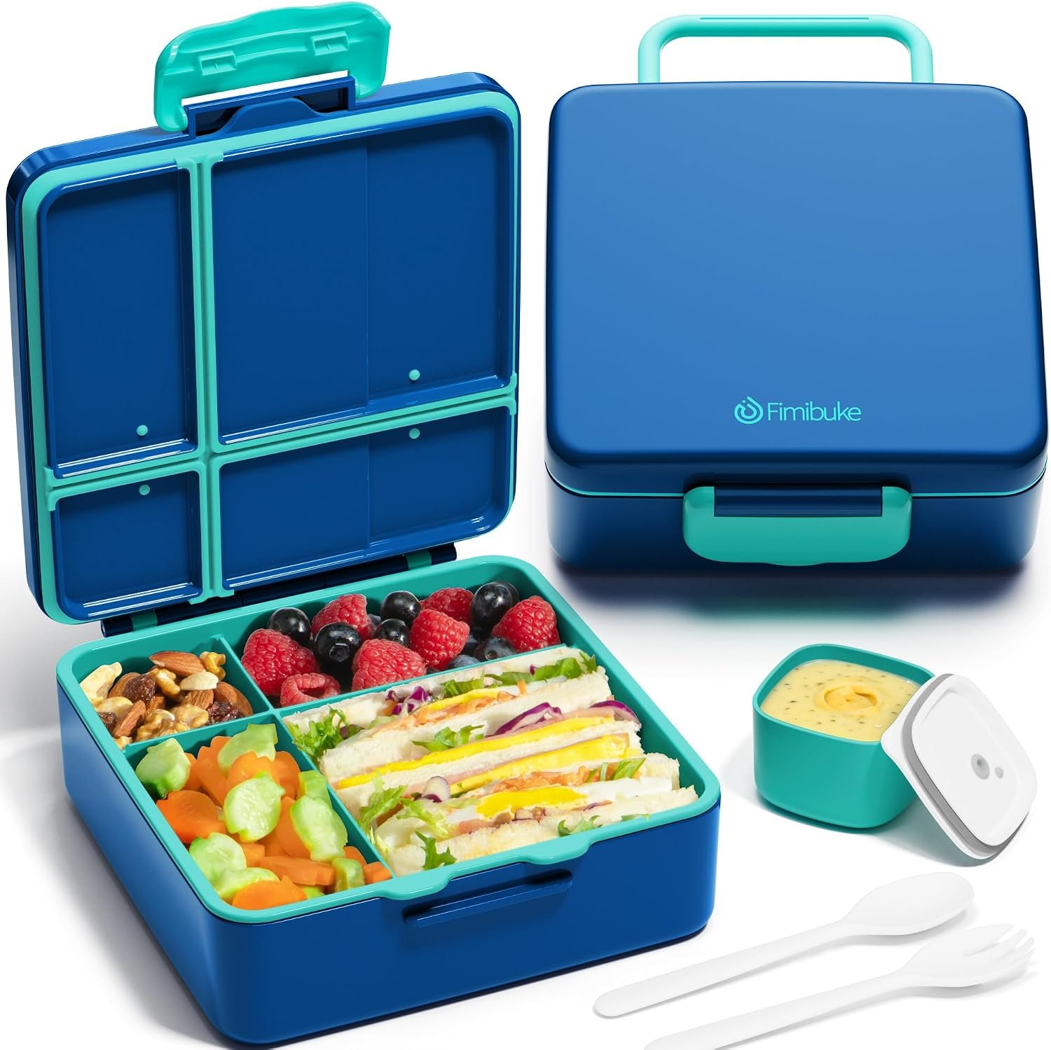 Fimibuke Bento Lunch Box for Kids, Toddler Bento Box with 4 Compartments