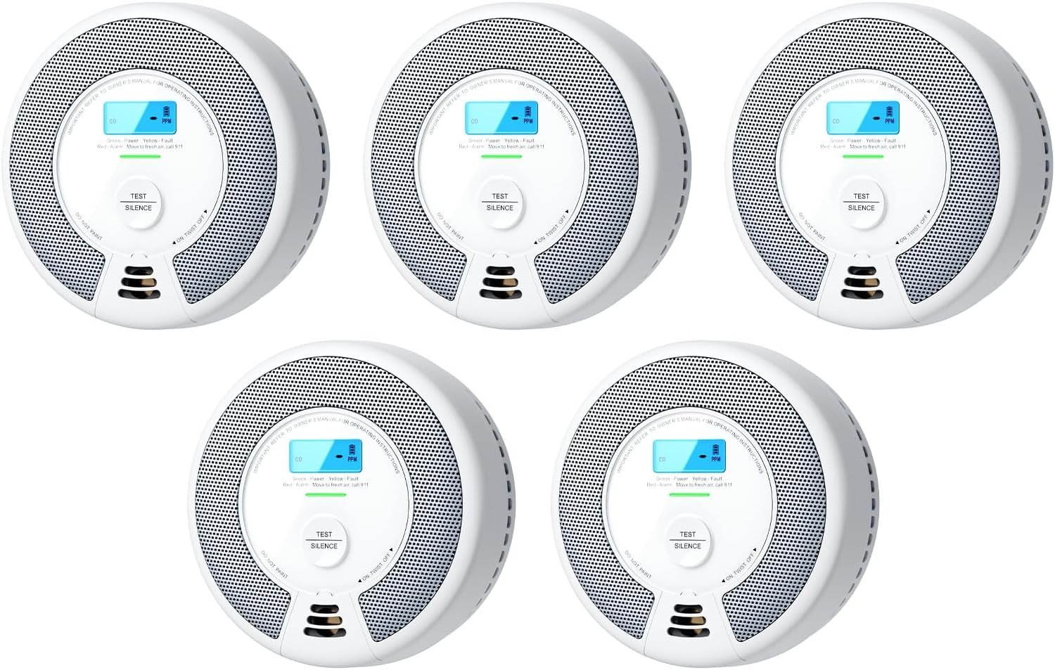X-Sense Smoke Detector Carbon Monoxide Detector Combo, SC07, 5-Pack