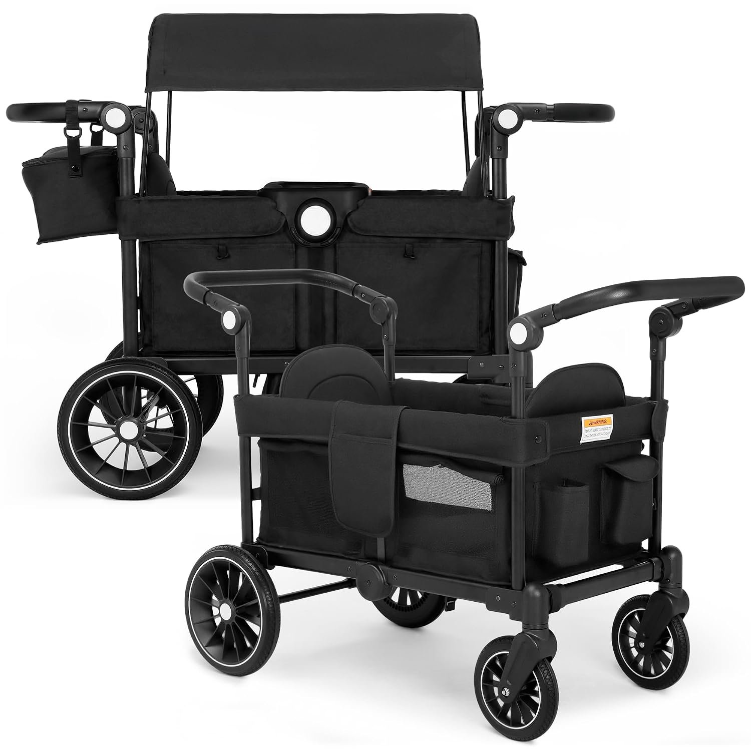 TODEFULL Foldable Wagon Stroller for 2 Kids, Stroller Wagon with Canopy
