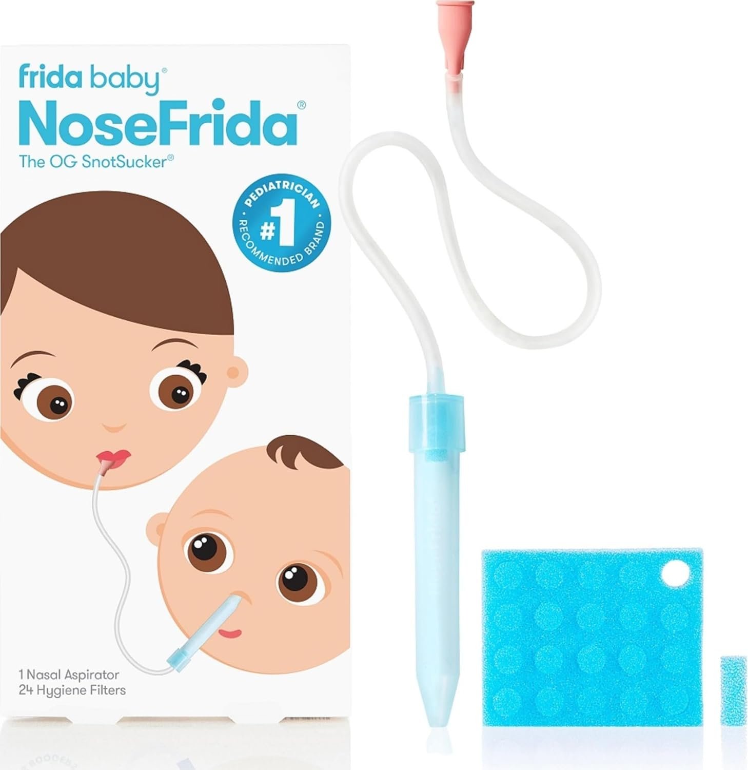 Frida Baby NoseFrida SnotSucker Nasal Aspirator for Baby, 24 Extra Filters