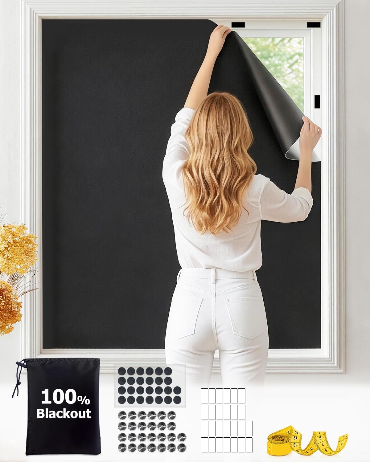 LazBlinds Portable Blackout Shades(57″x118″)