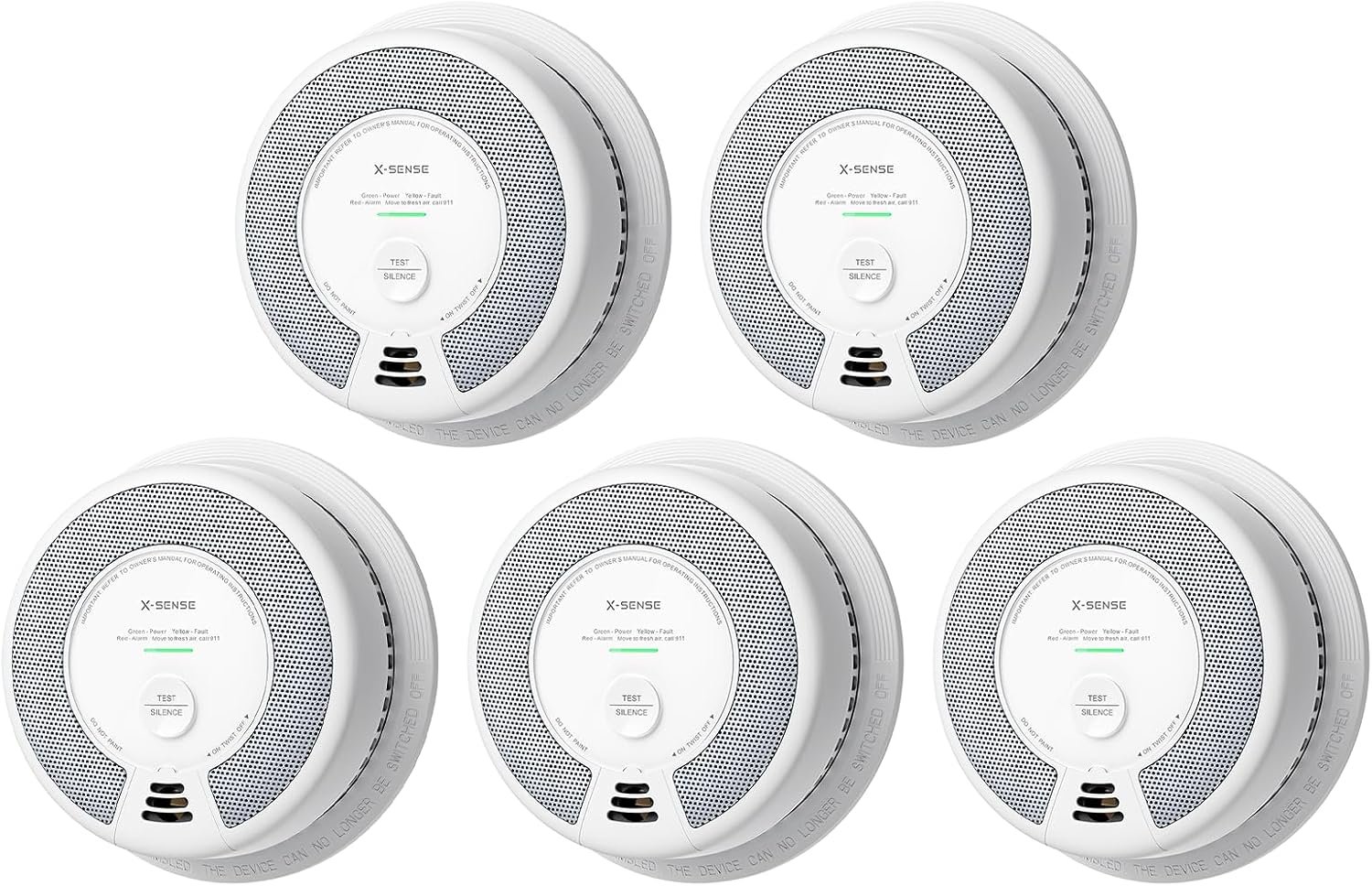 X-Sense Smoke & Carbon Monoxide Alarm, SC06, 5-Pack