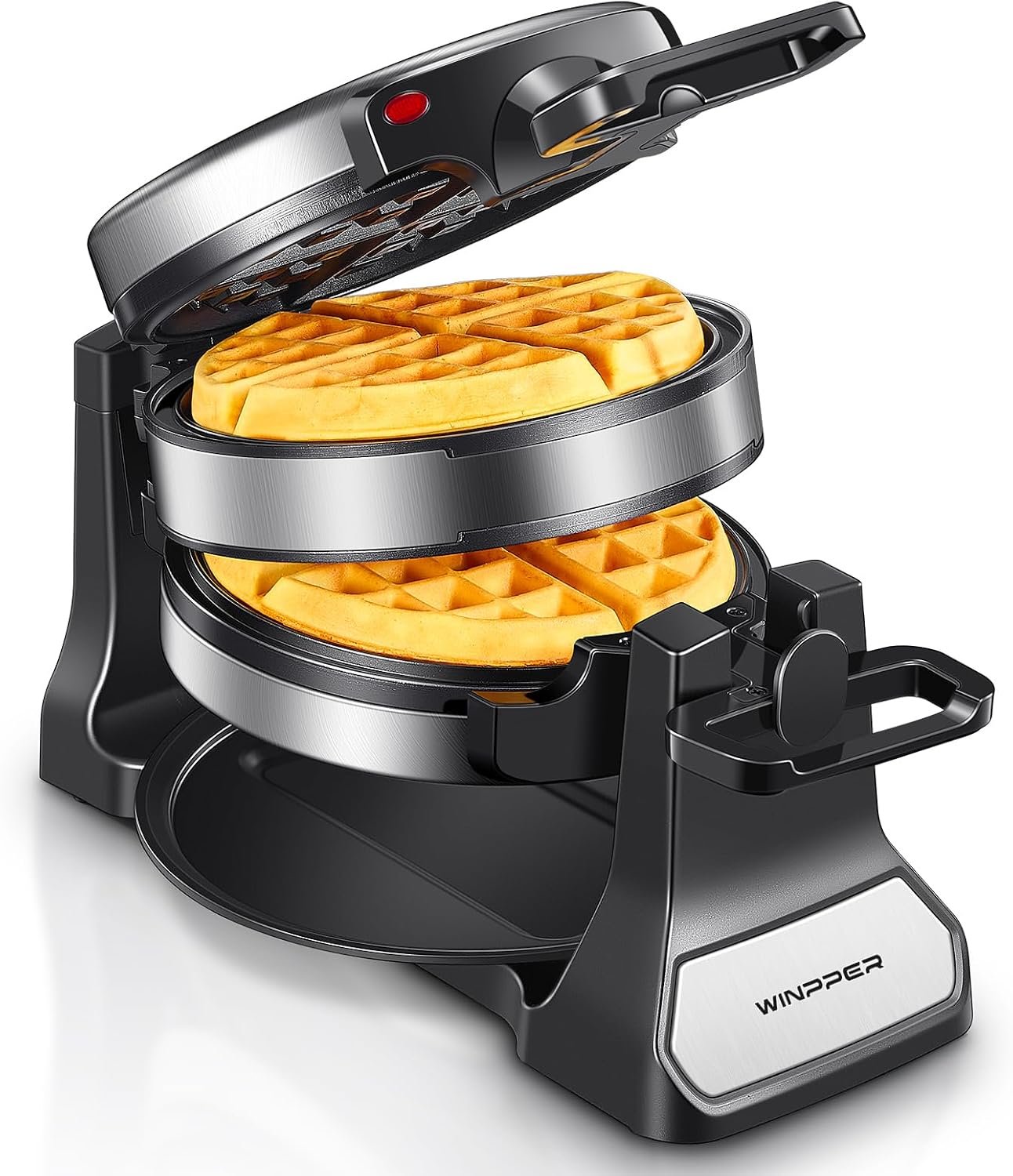 Double Belgian Waffle Maker, 1400W Rotating Flip Waffle Iron