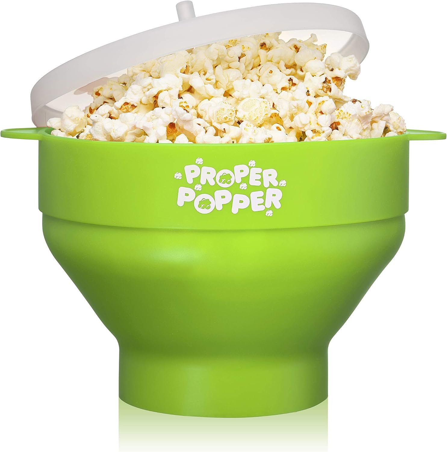 The Original Proper Popper Microwave Popcorn Popper, Silicone Popcorn Maker, Collapsible Bowl BPA Free & Dishwasher Safe – (Green)