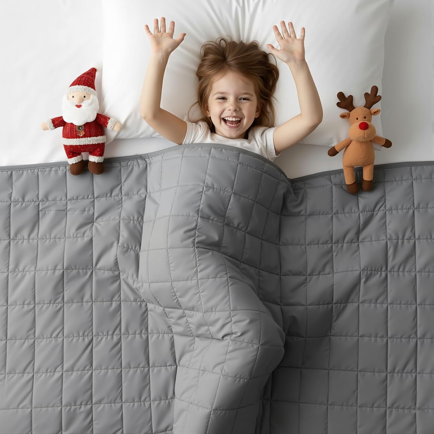Weighted Blanket for Adults -5lbs 41″x60″ Cooling Heavy Blanket for 110-130lbs with Premium Glass Beads – Soft Thick Big Blankets for All-Season Sleeping Comfort Breathable