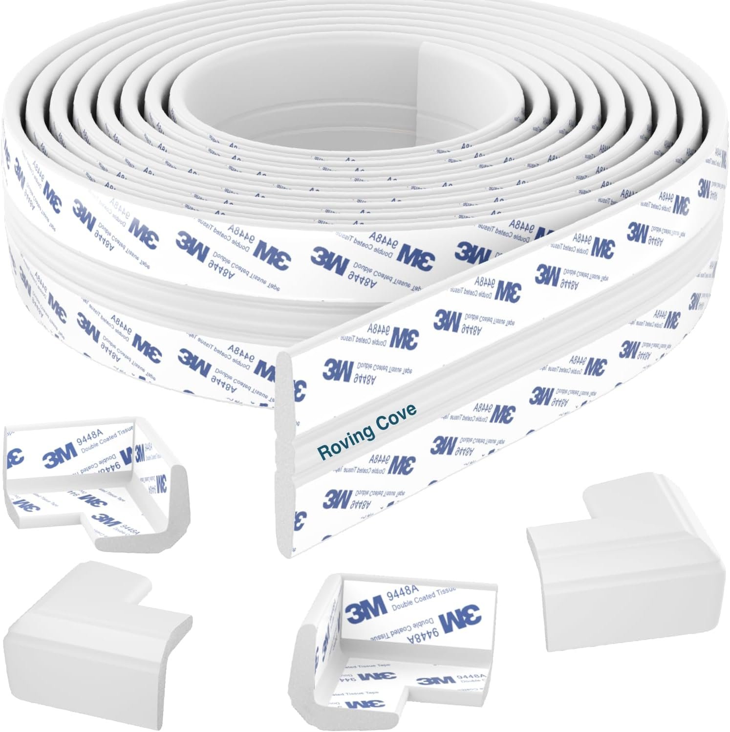 Roving Cove Furniture Edge Corner Protector, I-Shape 15ft Edge 4 Corners
