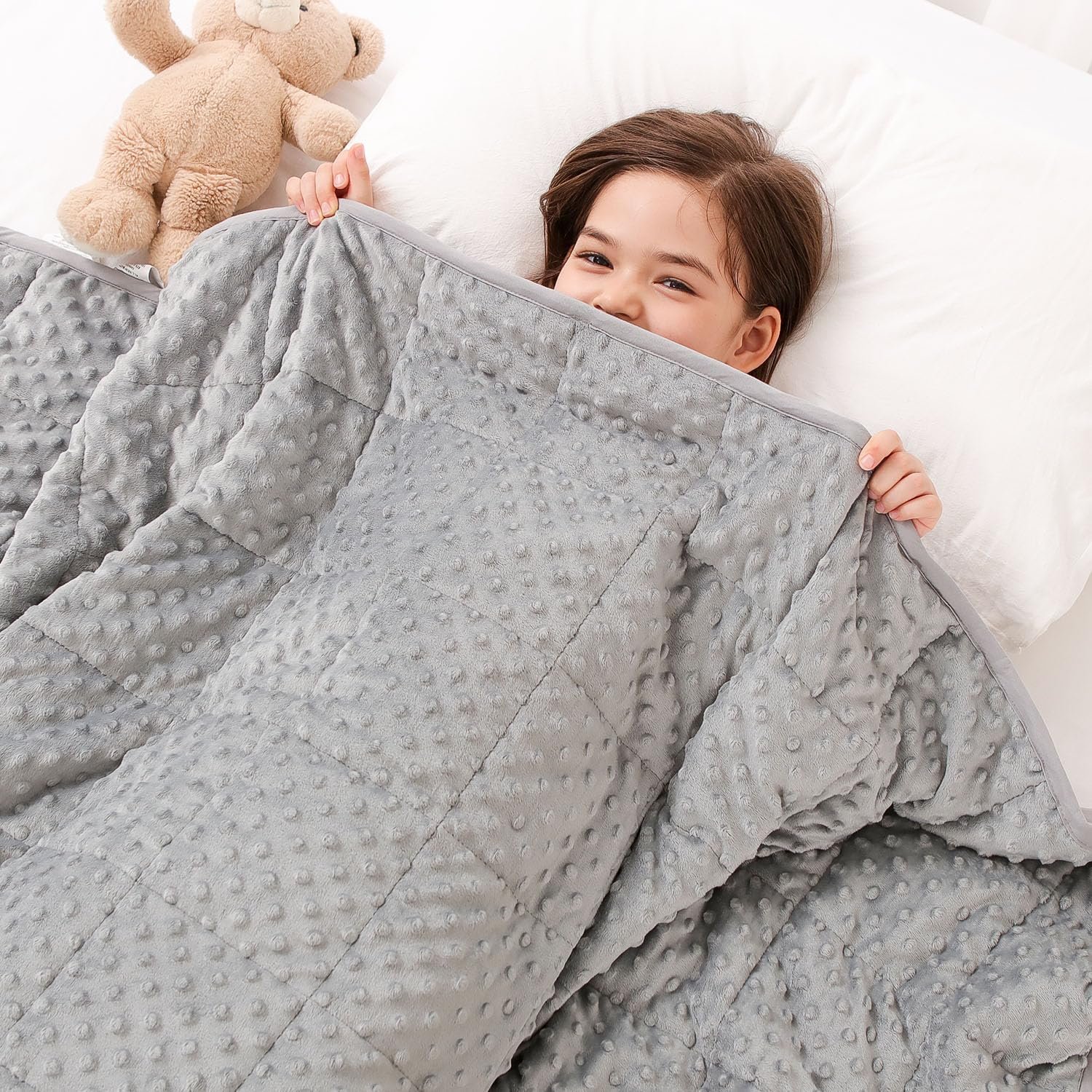 Kivik 3lbs Weighted Blanket, Cooling Soft Minky Dot Heavy Blankets, 36″x48″