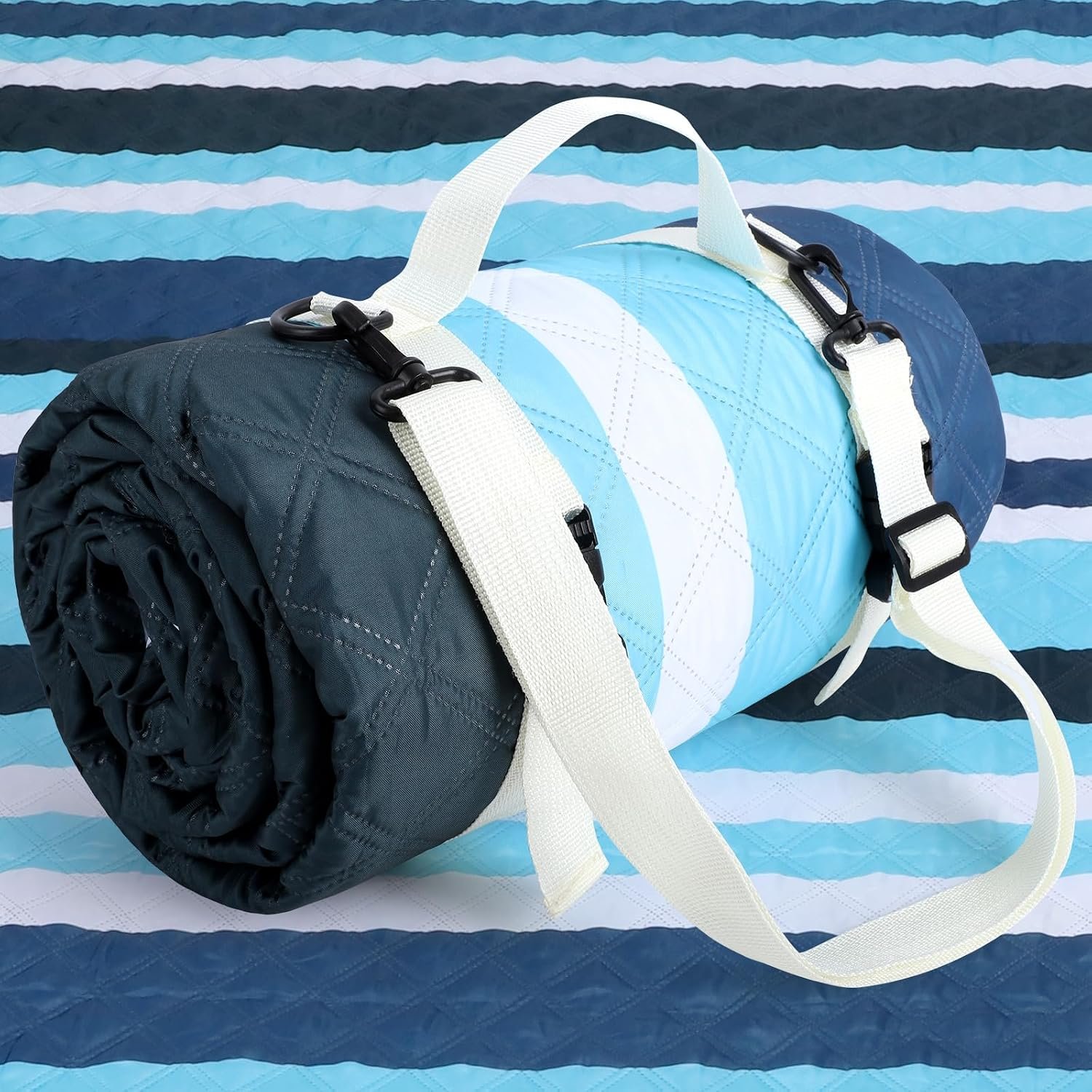 Beach Blanket Waterproof Sandproof, 80”x80”Extra Large Thick 5-Layer Big Outdoor Picnic Camping Blanket Easily Foldable Picnic Mat for Grass, Hiking, Travel, Concerts, Indoor