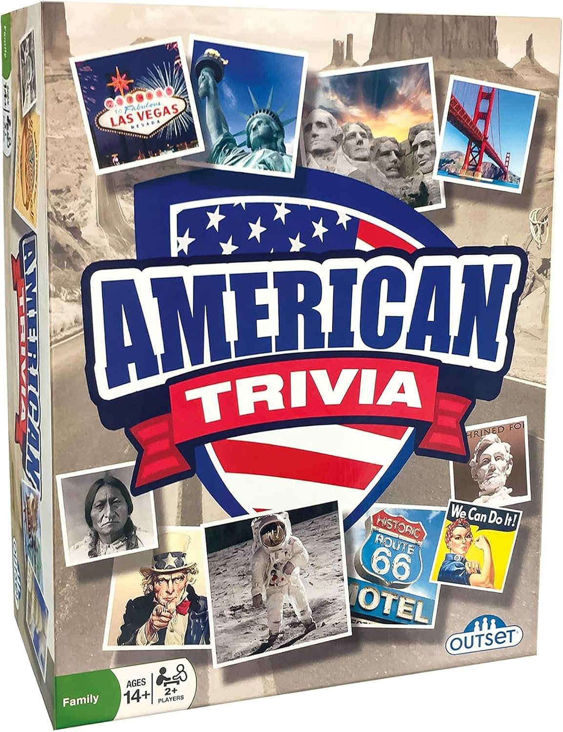 Outset Media American Trivia Game (Amazon Exclusive) – 5 Categories to Choose from and 1,000 Questions – for Ages 14 and up