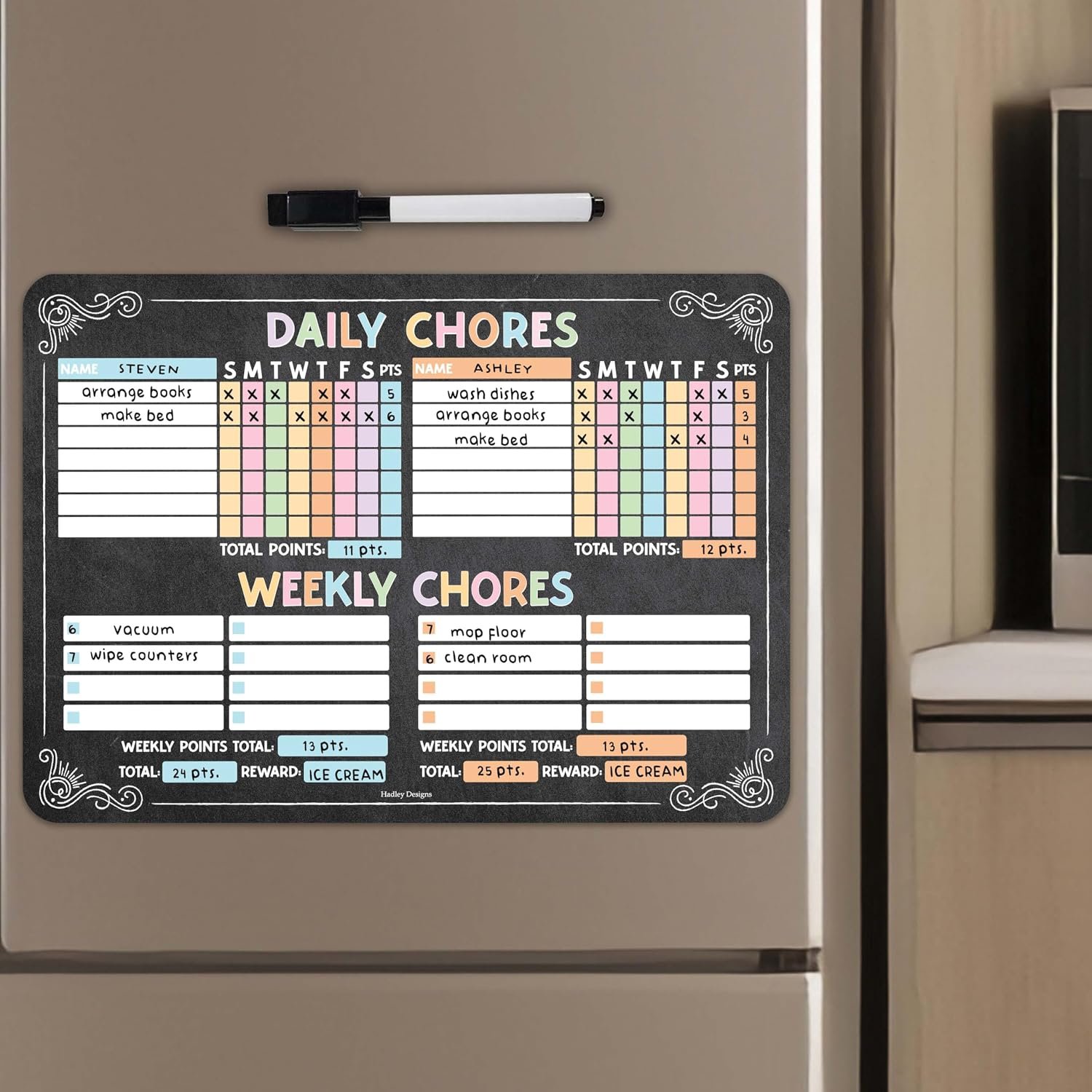 Magnetic Chore Chart for Kids Multiple Kids, Chore Board Adults and Teens
