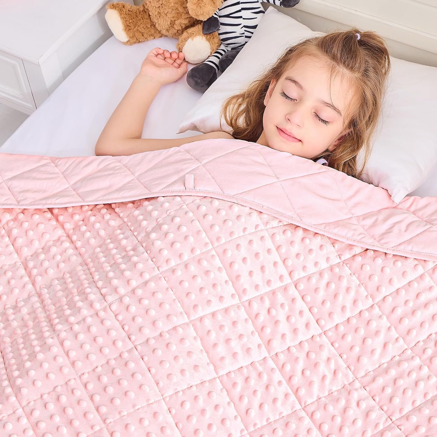 yescool Pink Weighted Blanket 5 Pounds, 40 * 60in Twin Size Cooling Weighted Throw Blanket, Minky Heavy Blankets Warm Weighted Comforter, Big Washable Thick Blankets Gifts