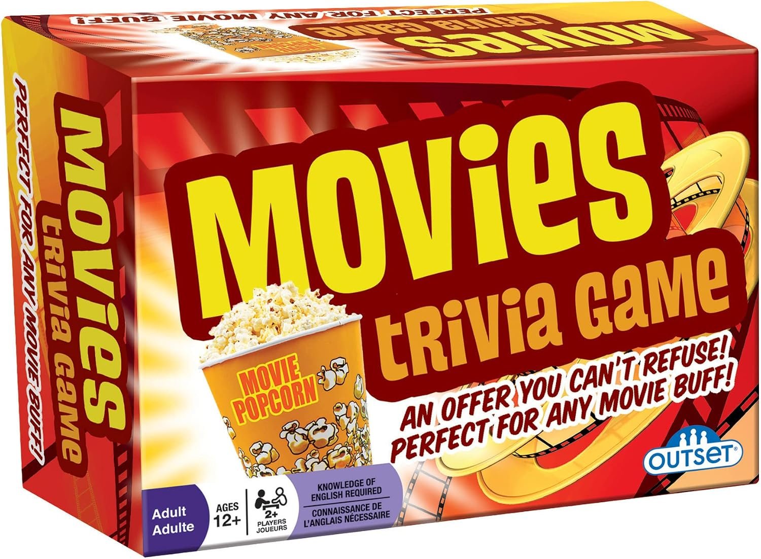 Outset Media Movies Trivia Game – Party Game – Family Game – Travel Game – Fun and Easy to Play – 880 Trivia Questions – for 2 or More Players – Ages 12+
