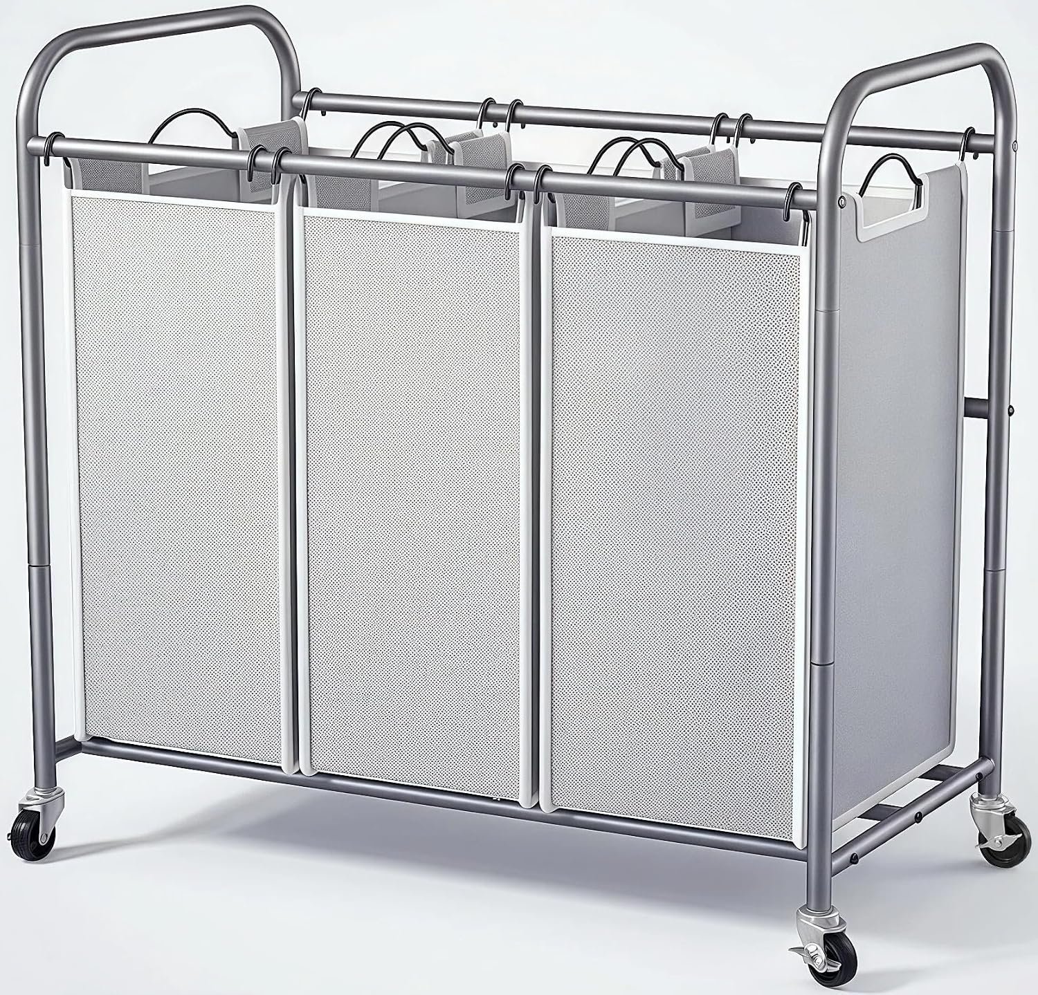 ROMOON Laundry Sorter Hamper 3 Section, Divided Laundry Basket Organizer