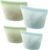 PandaEar 4 Pack Reusable Silicone Food Storage Bags, 34oz & 17oz