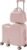 TABU Ride On Luggage Set with Bag, Carry On Suitcase for Kids, Pink