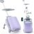 DEYGIA Kids Ride-on Luggage with Detachable Seat, 20″ Carry-on Suitcase for Kids with Safety Guardrail, Silent Wheels, TSA Lock, Charging Port for Airplane Travels, Purple