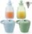 PandaEar 2 Pack Baby Food Pouches & 2 Pack Snack Containers, Reusable Silicone Squeeze Pouches & Collapsible Toddler Snack Cups for Toddler Kids -Blue&Green