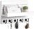 HONJIN Key Holder Wall Mount with Shelf and 5 Sturdy Key Hooks (White)