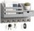FifthQuarter Key Holder for Wall with Drawer and 6 Sturdy Hooks, A-Grey