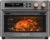 VAL CUCINA Infrared Heating 26.3 QT Air Fryer Toaster Oven, Large Countertop Convection Oven 10-in-1 Combo, 6-Slice Toast, Enamel Baking Pan Easy Clean with Recipe Book, Black Matte Stainless Steel