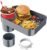1-Pack Square Car Seat Cup Holder Snack Tray for Kids, Dark Gray