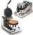 Hehinton® 110V 1300W Commercial Belgian Waffle Maker, Rotatable Croffle Machine with 122-572℉ Temp Control, 0-5min Timer, φ7″X1.2″ Thick Non-Stick Liege Waffle Maker
