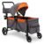 Jeep Sport All-Terrain Stroller Wagon by Delta Children – Includes Canopy, Parent Organizer, Adjustable Handlebar, Snack Tray & Cup Holders, Grey/Bonfire
