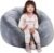Bean Bag Chair Cover, Stuffed Animal Storage, Plush Toys Organizer Holder, Beanbag Chairs Cover for Kids Teans and Adults Super Soft and Comfortable Fabric X-Large with Handle and Zipper -Round Grey