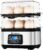 Tesslux Egg Cooker, Dual Layer 12 Egg Boiler, Soft Hard Poached, Silver