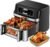 Emphsism 12QT Large Dual Zone Air Fryer with Removable Divider, 1 x 12QT Mega Zone or 2 Independent 6QT Zones, Separate Presets, 8-in-1 Family Size, LED Touchscreen, Nonstick Dishwasher-Safe Basket