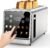 Toaster 4 Slice Long Slot for Bagels & Artisan Bread, Digital Smart Touch Screen with Memory Function & Single-Slice Modes, 6 Toast Settings & 5 Bread Types, Defrost & Reheat, Stainless Steel