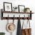 Tatub 29″ Rustic Coat Rack Wall Mount with Shelf, Entryway Wall Hooks with Shelf, Coat Hangers for Bathroom, Living Room, Bedroom, Rustic Black