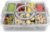 Divided Serving Tray with Lid and Handle,8 Compartments Snacks Box,Snack Fruit and Veggie Tray,Portable Platter for Candy Fruits Nuts Snack Party Entertaining Picnic (1 PCS Grey)