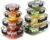 8 Pack Glass Food Storage Containers with Snap Locking Lids for Meal Prep